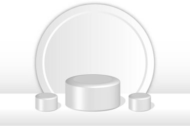 Podium 3d, Realistic 3d Podium in White, Vector, illustration, 3d Background.