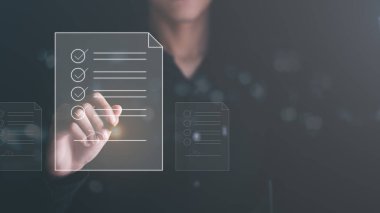 a man reviewing and managing business documents and agreements online,signing a business contract approval of contract documents confirmation or warranty certificate,employment idea, project review