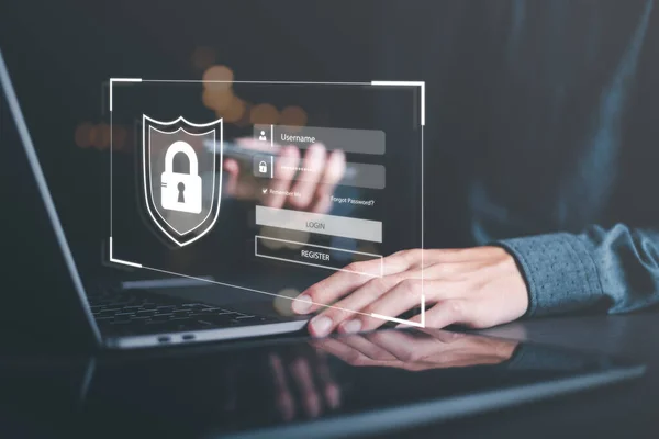 Cybersecurity Management with Online Authentication Technology Businessmen use smart phone log in with encryption,and through authorization and authentication from the database,verify your privacy