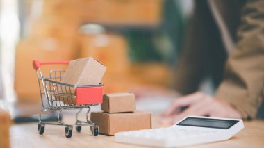 Startup or small business entrepreneur,Check sales and check business growth reports,order management in online stores,shopping on the internet,Selling online on Internet,SME,shipping boxes,e-commerce