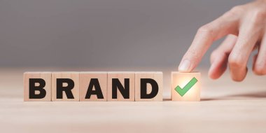 Brand and trademark concept,increasing value of goods and products ,Marketing that shows unique identity of product ,Advertising business with mark or logo ,Design that expresses identity and quality clipart
