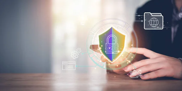 Veri koruma kavramı ve güvenli internet güvenliği erişimi, siber güvenlik teknolojisi, kullanıcı adınız ve şifrenizle çevrimiçi veritabanına giriş, giriş yetkisi, virüs koruması 