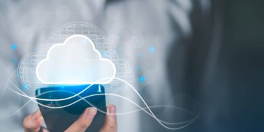 Mobil bulut depolama teknolojisi, güvenli sunucu yedeği, çevrimiçi veritabanı erişimi, dijital iletişim sistemi, kablosuz yenilik, sanallaştırma, veri girişi, bilgi aktarımı ve korunma