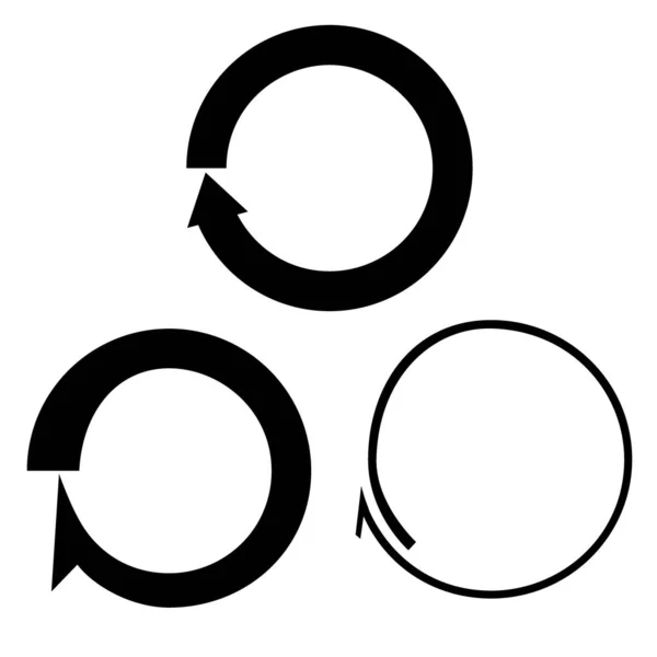 Kruhová Šipka Recyklace Ikona Izolované Bílém Pozadí — Stockový vektor