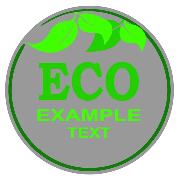 Logo Ekologiczne Zielony Liść Zarysem Okręgu Pisania — Wektor stockowy