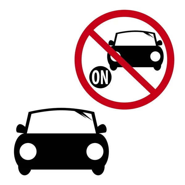 Limousine Auto Symbol Schalten Sie Den Automotor Isoliert Auf Weißem — Stockvektor