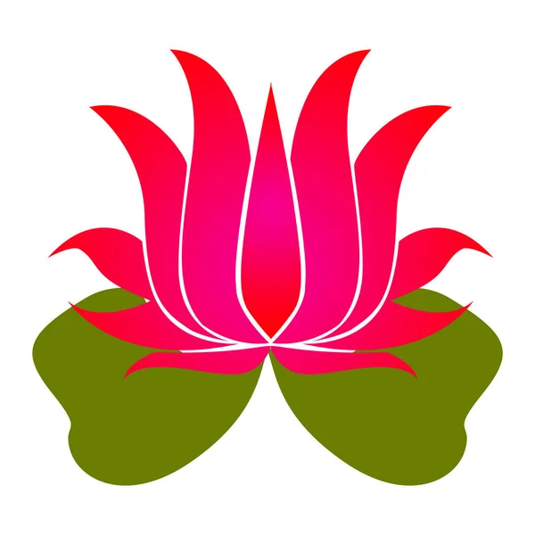 Lotus Rose Icône Fleur Illustration Plate Vecteur Icône Fleur Lotus — Photo