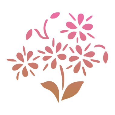 beyaz arkaplanda çiçek silueti