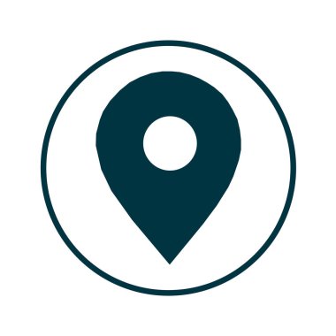 Beyaz arkaplanda düz konum simgesi