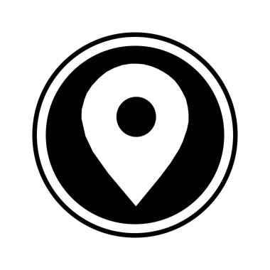 Beyaz arkaplanda düz konum simgesi