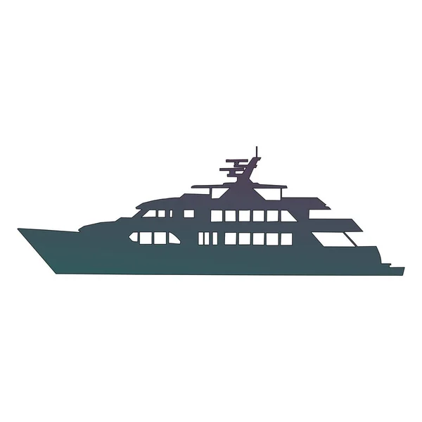 白い背景に船のシルエットのデザイン白い背景に小さなボートの現実的なスケッチのシルエット グラデーションカラーの画像 — ストック写真