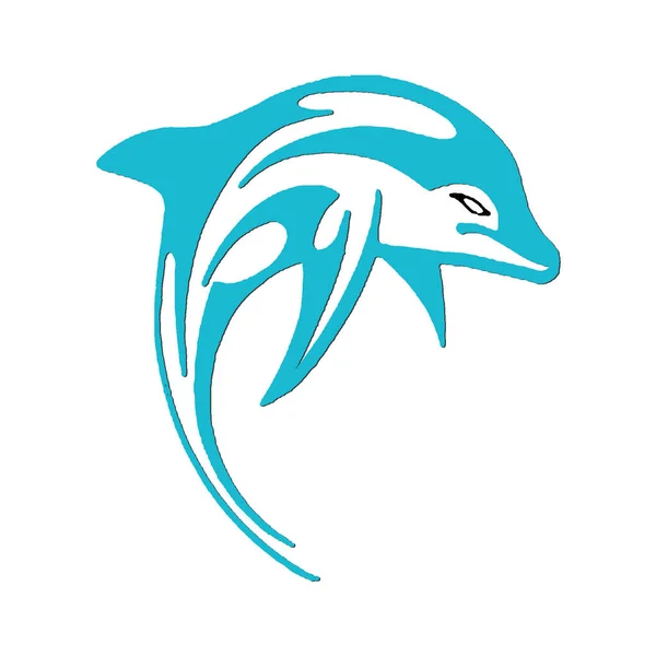 Dolphin Icon Art Concept Design Design White Background Image Side — Stock Photo, Image