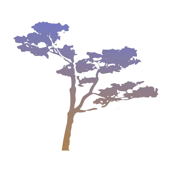 Beyaz Arkaplanda Ağaç Gradyanı Silueti — Stok fotoğraf