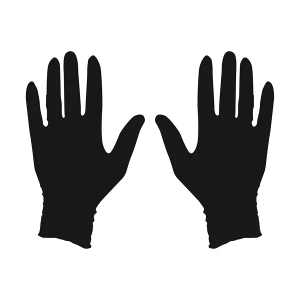 Dłoń Kobiety Czarne Rękawiczki Sylwetka — Zdjęcie stockowe