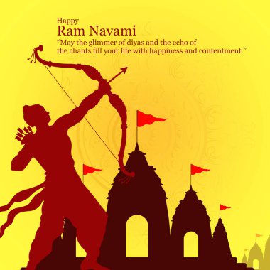 İlkbahar Hindu Festivali 'nin Vektör İllüstrasyon Konsepti, Shree Ram Navami