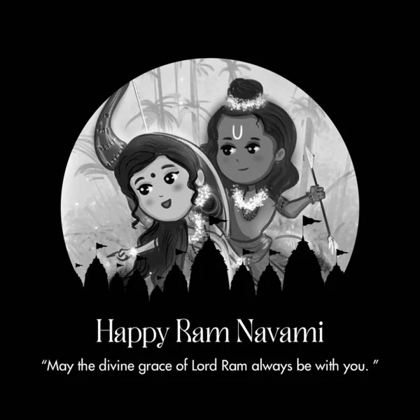 Vektor Illustration Koncept För Spring Hindu Festival Shree Ram Navami — Stockfoto
