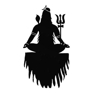 Lord Mahadev grafik siluet tasarımı sanat eseri yaratıcı ve eşsiz tasarımı ile.