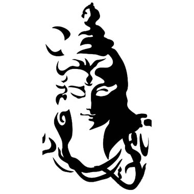 Lord Mahadev grafik siluet tasarımı sanat eseri yaratıcı ve eşsiz tasarımı ile.