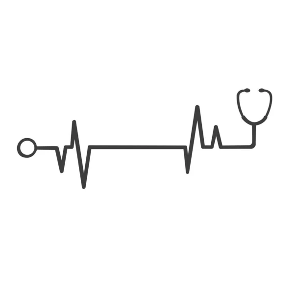 Pulso Cardíaco Latido Del Corazón Icono Plano Para Aplicaciones Médicas — Foto de Stock