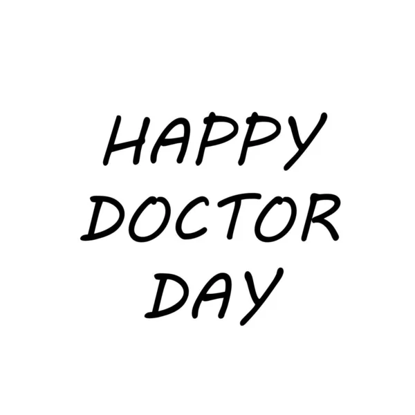 3月30日 世界医師の日 白い背景に隔離されたハートビート 注射器 聴診器のシンボルと幸せな医師の日の書道やレタリング — ストック写真