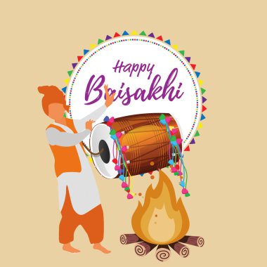 Baisakhi ( Indian festival ) Baisakhi. Happy Baisakhi. Vaisakhi festival background and typography clipart