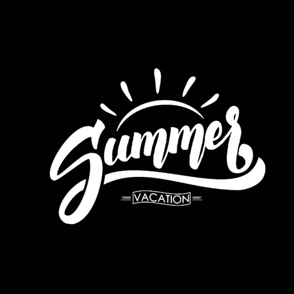 Vector Illustration Brush Lettering Composition Summer Vacation Isolated White Background — Stock Photo, Image