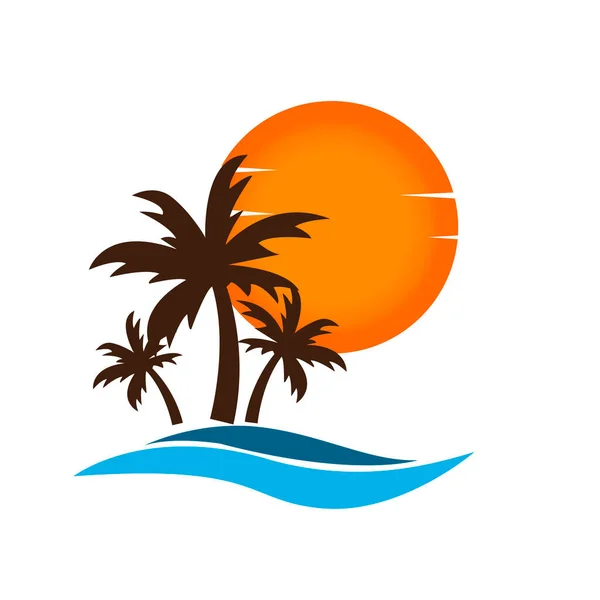 Beach Logo Template Shape Vector Emblem Shape Concept Creative Symbol. Beach Logo Template Shape Vector Emblem Shape Concept Creative Symbol.