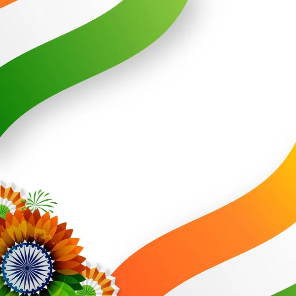 Векторная Иллюстрация Индийского Трехцветного Фона Августа Днем Независимости Индии — стоковое фото
