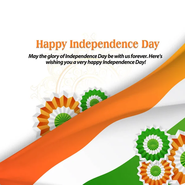 Ilustração Vetorial Fundo Tricolor Indiano Para Agosto Feliz Dia Independência — Fotografia de Stock