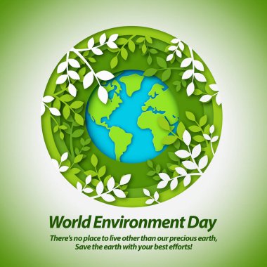 Dünya Çevre ve Toprak Günü Beyaz Arkaplanda.