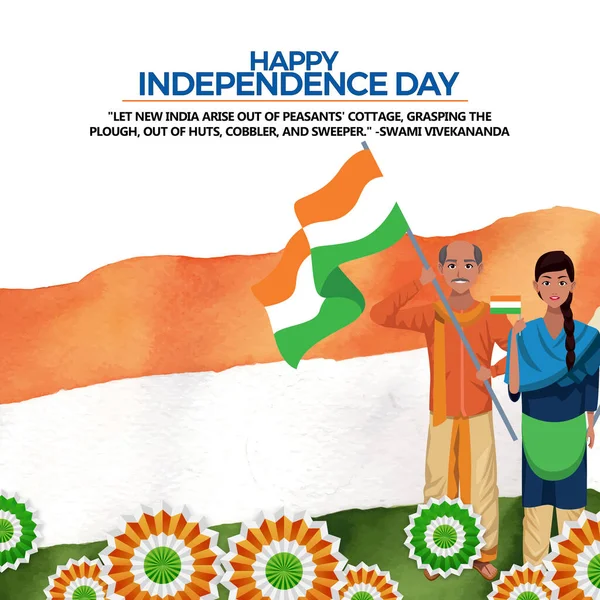 Vektor Illustration Indiska Tricolor Bakgrund För Augusti Happy Independence Day — Stockfoto