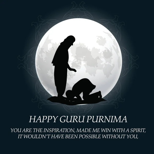 Happy Guru Purnima Gautama Buddha Silhouette Stars Mandala Traditional Festival — Stock Photo, Image