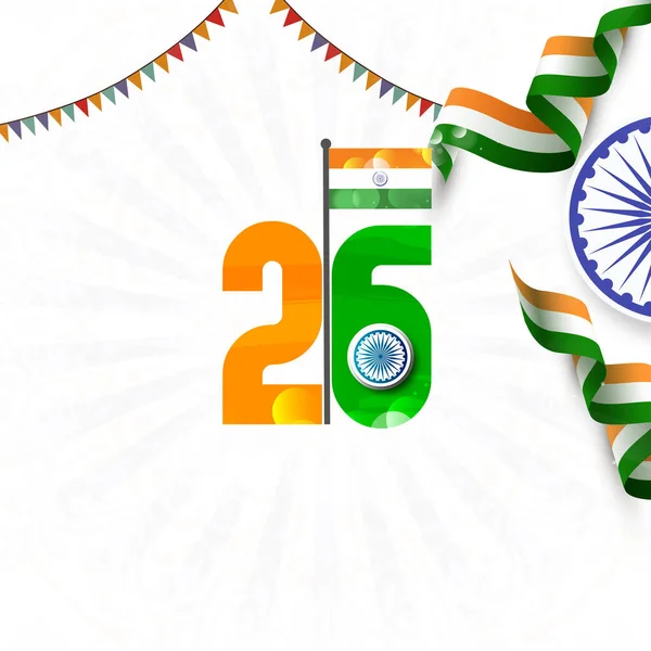 Wektor Ilustracja Indyjskiego Tła Tricolor Sierpnia Happy Independence Day India — Zdjęcie stockowe
