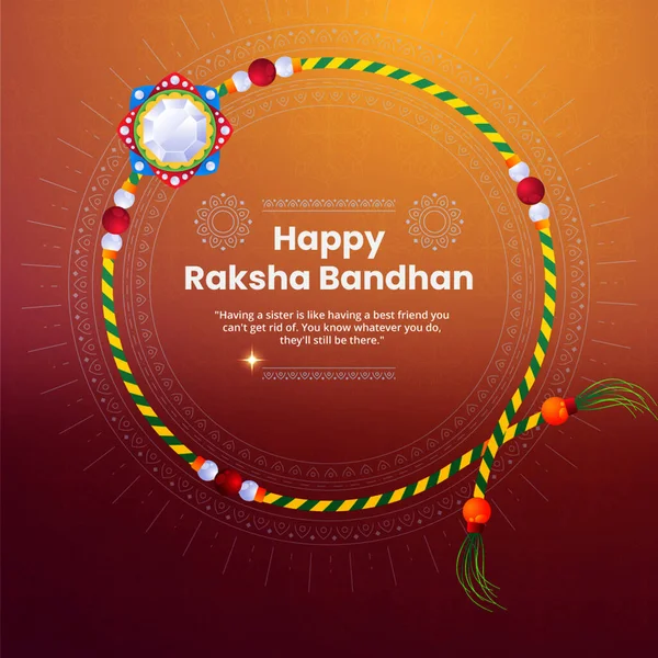 Boldog Raksha Bandhan Beautiful Raksha Bandhan Fesztivál Üdvözlőkártya — Stock Fotó