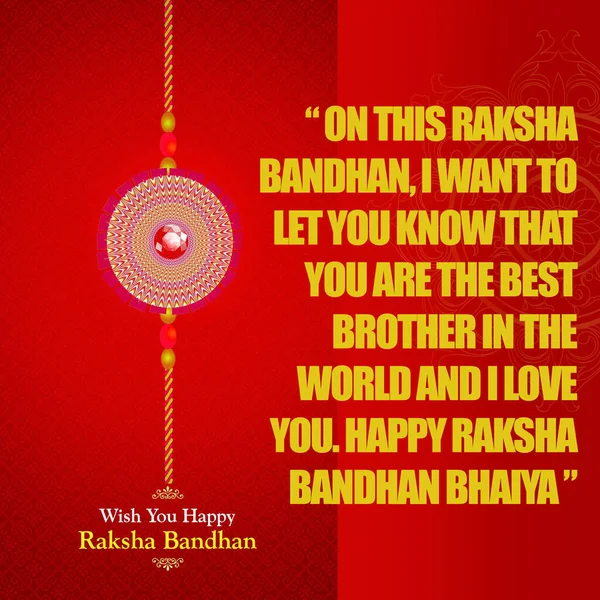Happy Raksha Bandhan Beautiful Raksha Bandhan Festiwal Kartka Okolicznościowa — Zdjęcie stockowe