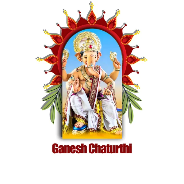快乐的Ganesh Chaturthi问候 矢量图解设计 — 图库照片