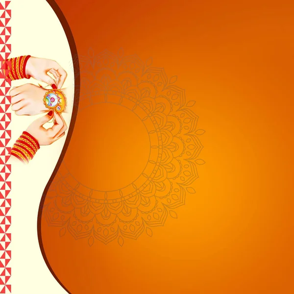 Happy Raksha Bandhan ตรอวยพรเทศกาล Raksha Bandhan สวยงาม — ภาพถ่ายสต็อก