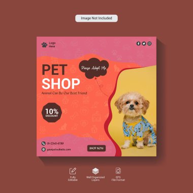 Sosyal medya pet shop şablonu