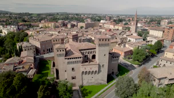 Drone Video Flyby Rocca Vignola Castle Emilia Romagna Region Italy — Video