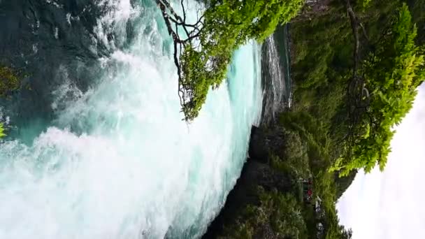 Vertical Footage Glacial Waters Running Downstream Patagonia Chile High Quality — Wideo stockowe