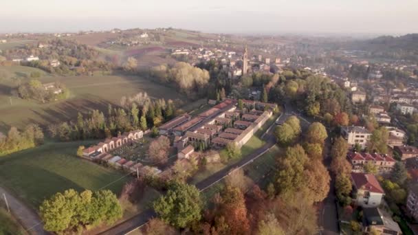 Old Cemetery Castelvetro Modena Orbital Drone View High Quality Footage — Stock Video