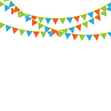 Konfetili parti bayrakları. Arka planda izole. Vektör çizimi. Eps 10.