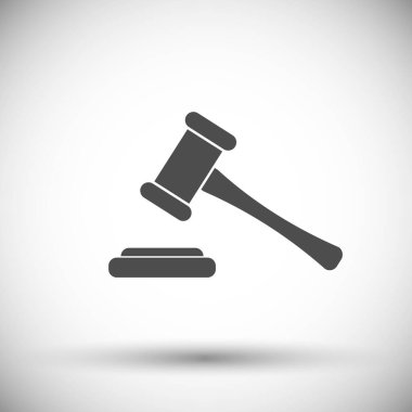 Çekiç yargıç simgesi beyaz arkaplanda izole edildi. Vektör çizimi. Eps 10.