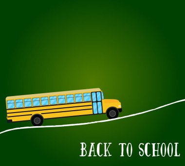 Okul otobüsü vektörü. Arka planda izole bir şekilde okula döndüm. Vektör çizimi. Eps 10