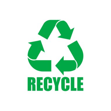 Geri dönüşüm belirtisi. Arka planda izole. Vektör çizimi. Eps 10.