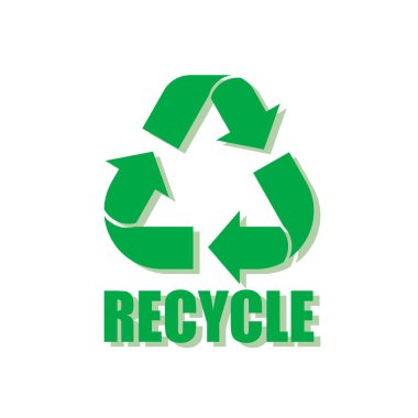 Geri dönüşüm belirtisi. Arka planda izole. Vektör çizimi. Eps 10.