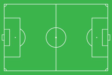Futbol sahası ya da futbol sahası vektör illüstrasyonu. Eps 10.
