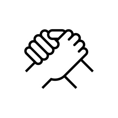 Handshake of business partners. Human greeting. Arm wrestling symbol. Vector illustration. Eps 10. clipart