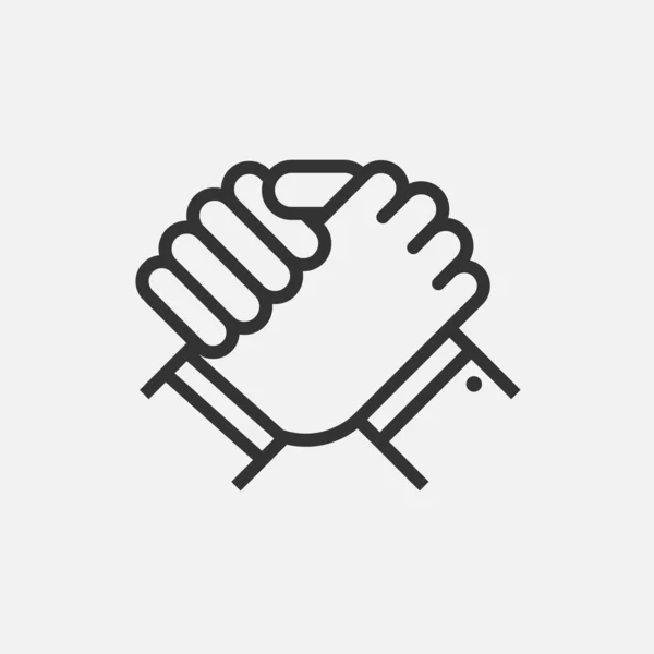 Handshake Business Partners Human Greeting Arm Wrestling Symbol Vector Illustration — Vettoriale Stock