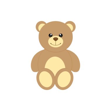 Oyuncak ayı ikonu. Arka planda izole. Vektör çizimi. Eps 10.